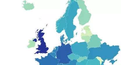 Gjennomsnittslønn Europa kart