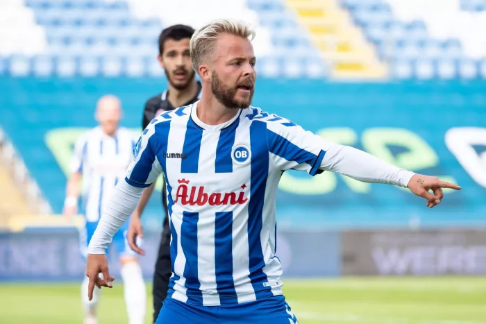 Odense, Denmark. 07th June, 2020. Sander Svendsen (10) of OB seen during the 3F Superliga match between OB and Esbjerg fB at Nature Energy Park in Odense. (Photo Credit: Gonzales Photo/Alamy Live News Sander Svendsen OB