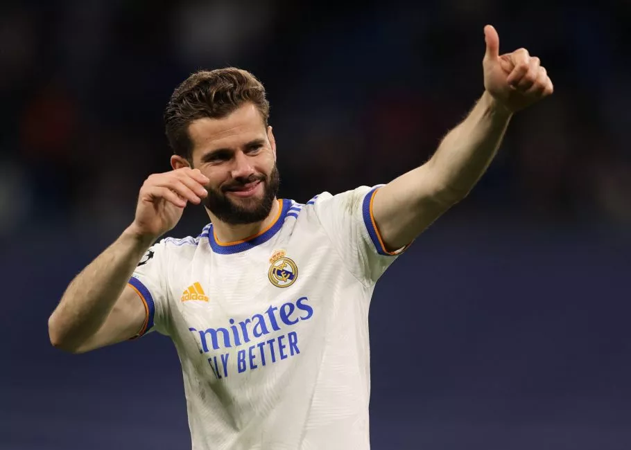 Madrid, Spain, 12th April 2022. Nacho Fernandez of Real Madrid salutes the fans following the final whistle of the UEFA Champions League match at the Bernabeu, Madrid. Picture credit should read: Jonathan Moscrop / Sportimage