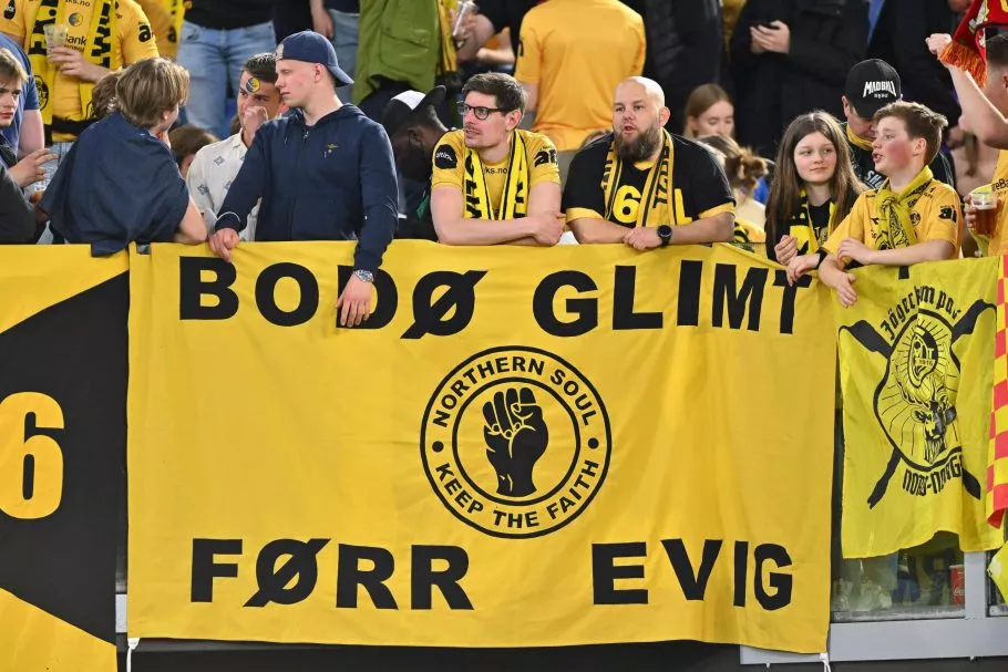 Bodo/Glimt Fans during the return leg of the quarter-finals of UEFA Conference League between A.S. Roma and FK Bodo/Glimt at Stadio Olimpico on 13th April 2022 in Rome, Italy. (Photo by Domenico Cippitelli/Pacific Press)