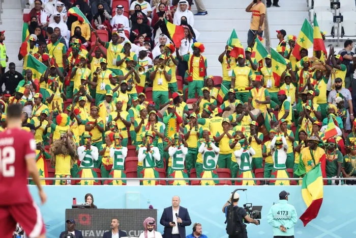 Doha, Qatar. 25th Nov, 2022. Supporters of Senegal during the FIFA World Cup 2022, Group A football match between Qatar and Senegal on November 25, 2022 at Al Thumama Stadium in Doha, Qatar - Photo: Jean Catuffe/DPPI/LiveMedia Credit: Independent Photo Ag