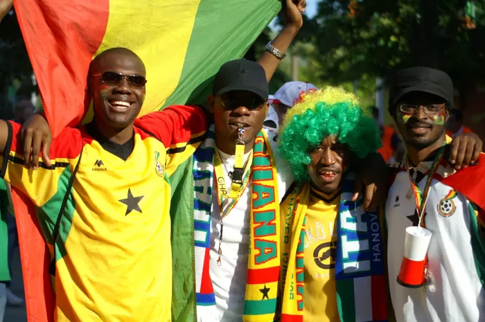 Footbal fans from Ghana.