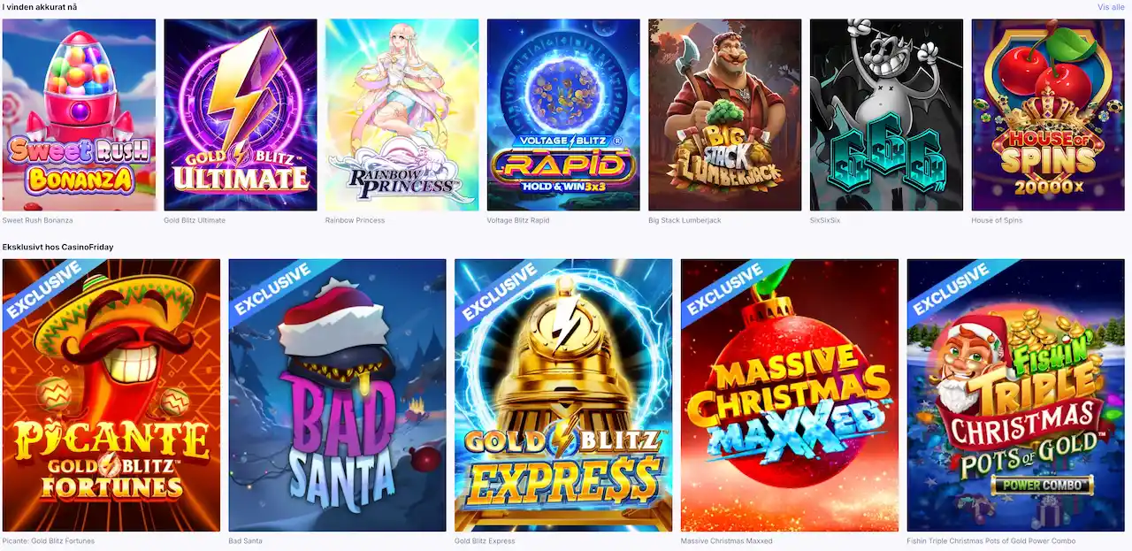 casinofriday spillutvalg