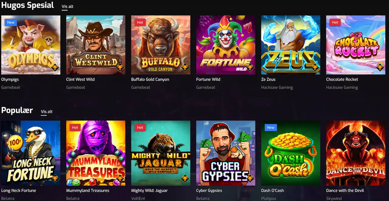 hugo casino spillutvalg
